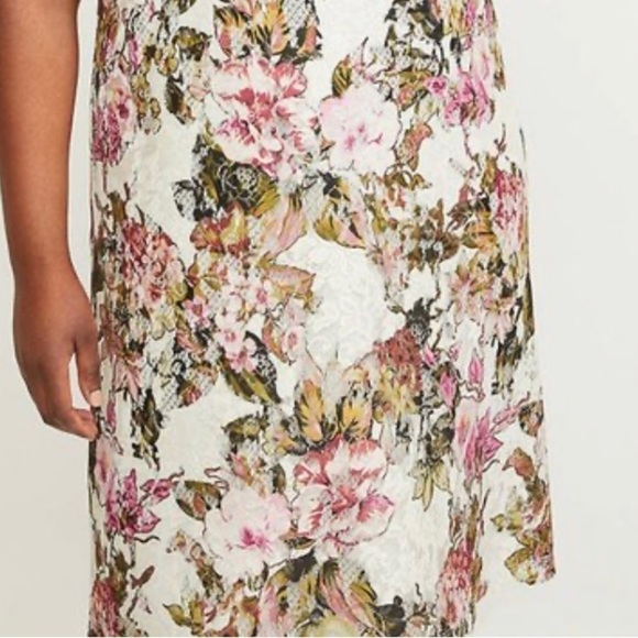 Lane Bryant floral lace overlay A line midi dress sleeveless size 18 NWT - Picture 4 of 10